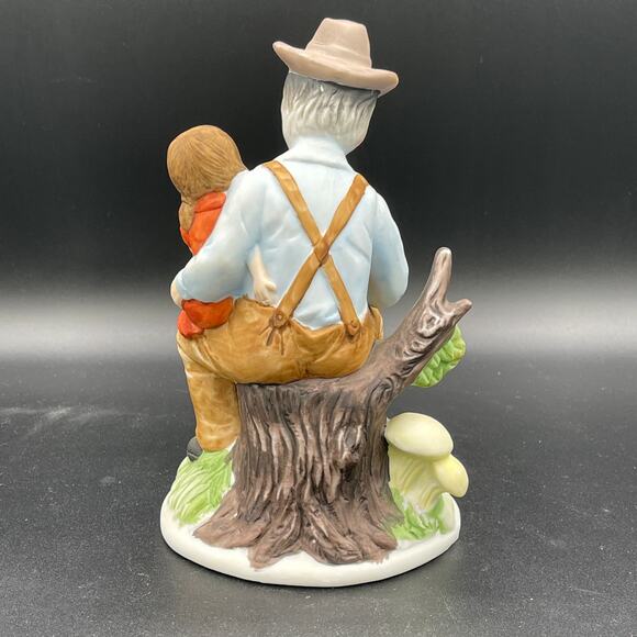 Bisque Porcelain Man and Girl with Small Bird Figurine - Picture 4 of 11